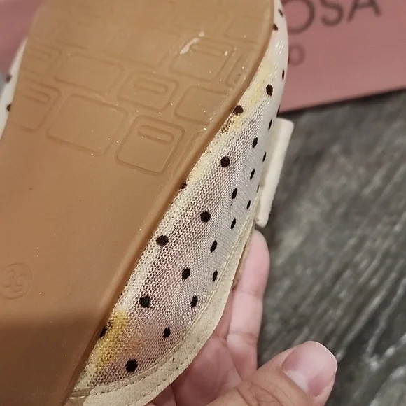 Vivo Rosa Sheer Polka Dot Pointed Toe Bow Mule Slip On Sandals - Picture 6 of 8